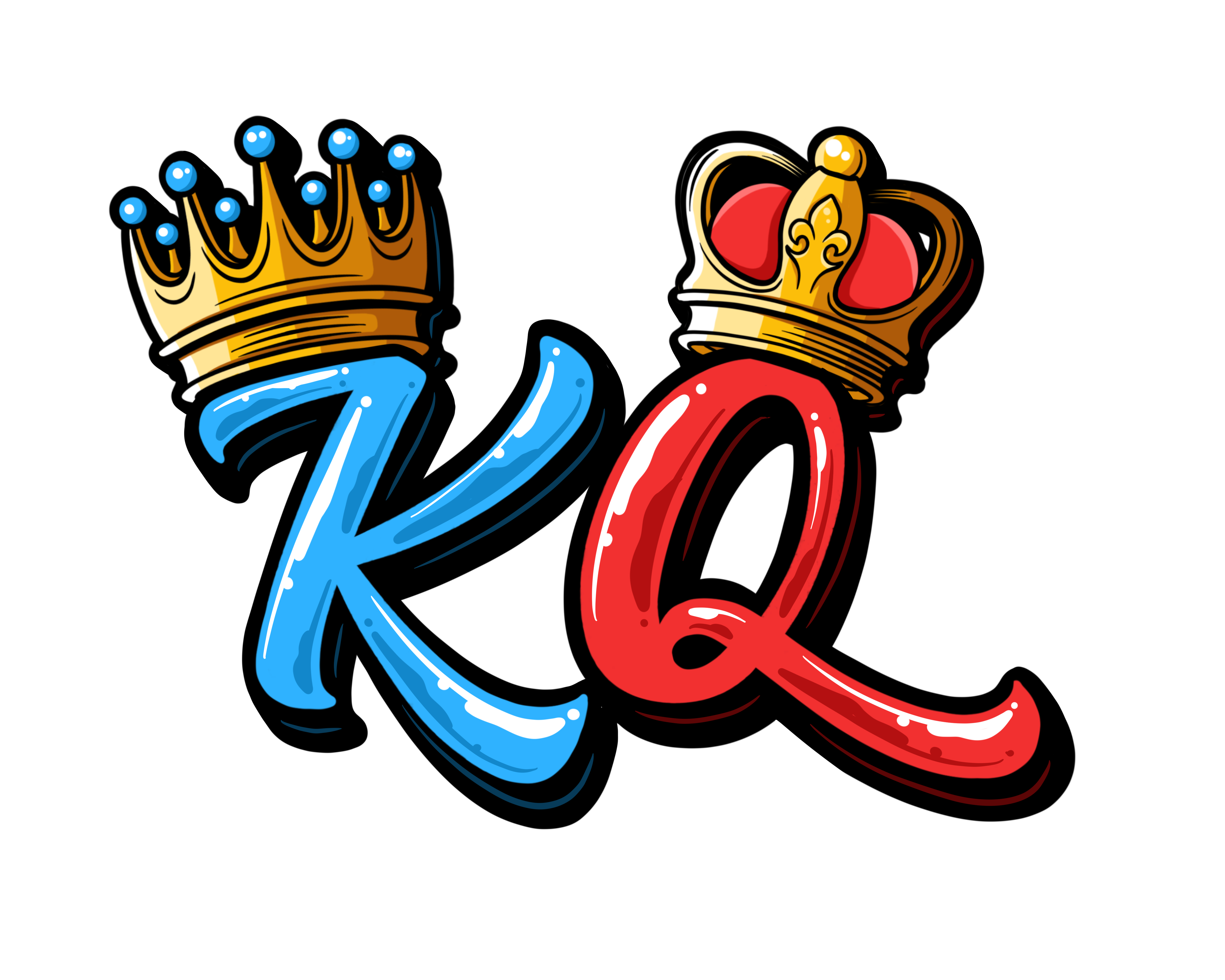 King and Queen KQ crown logo